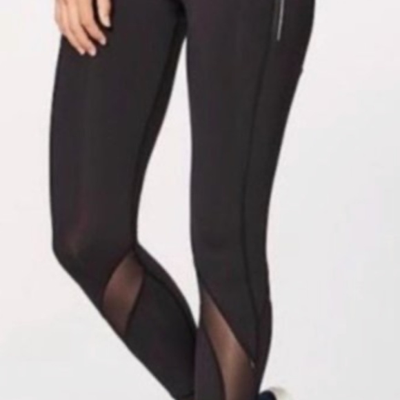 LULULEMON Inspire Mesh Tight II 7/8 leggings Black - Picture 1 of 2